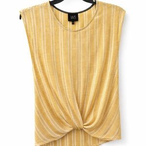 Yellow and White W5 Sleeveless Top Size Medium